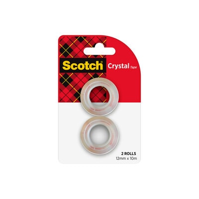 Scotch® Crystal Klebeband, Nachfüllpackung, 12 mm x 10 m, 2 Rollen