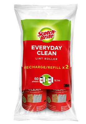 Scotch-Brite™ Everyday Clean Ersatz-Fusselrolle, 30 Blatt, 2 Stück