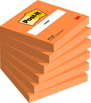 Post-it® Notes, Orange, 76 mm x 76 mm, 6 x 100 Blatt