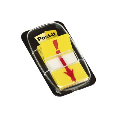 Post-it® Index Haftstreifen, Ausrufezeichen-Symbol, gelb, 50 Index Haftstreifen/Spender