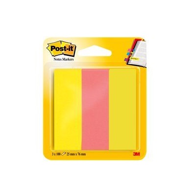 Post-it® Page Marker, Energetic Collection, 25 mm x 76 mm, 100 Blatt/Block, 3 Blöcke/Packung