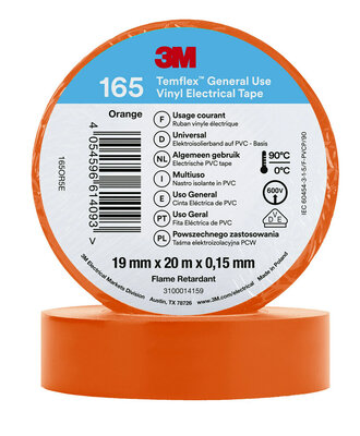 3M™ Temflex™ Vinyl-Isolierband 165, Orange, 19 mm x 20 m